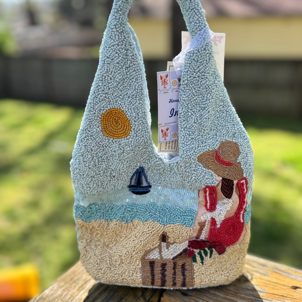 Beaded Beach Babe Shoulder Bag NWT